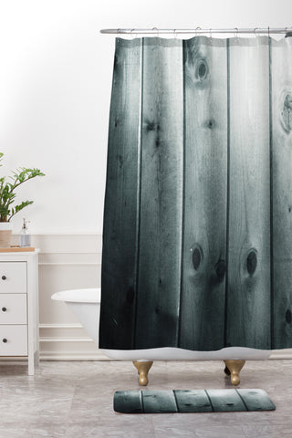 Krista Glavich Blue Wood Shower Curtain And Mat