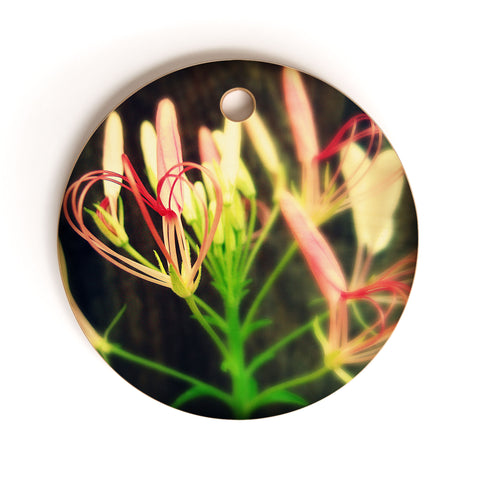 Krista Glavich Cleome Heart Cutting Board Round