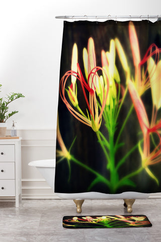 Krista Glavich Cleome Heart Shower Curtain And Mat