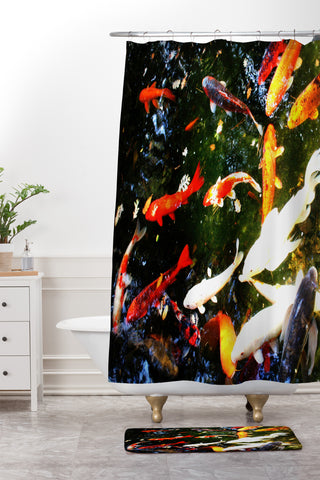 Krista Glavich Koi Pond Shower Curtain And Mat