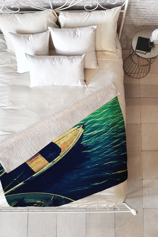 Krista Glavich Monterey Boats Fleece Throw Blanket