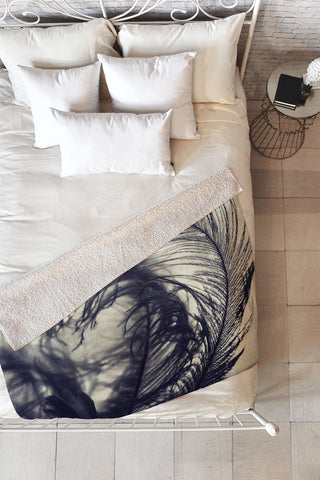 Krista Glavich Plumes Fleece Throw Blanket