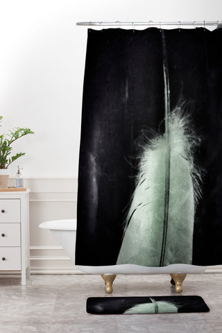 Krista Glavich White Feather Shower Curtain And Mat