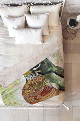 Land Of Lulu Hello Spring Fleece Throw Blanket