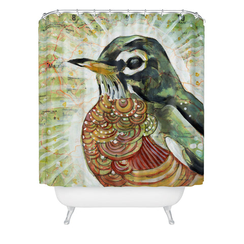 Land Of Lulu Hello Spring Shower Curtain