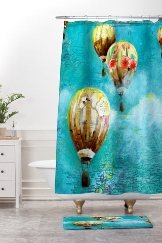 Land Of Lulu Herd Of Balloons 2 Shower Curtain And Mat