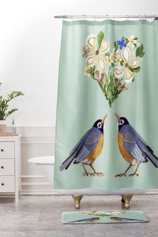 Land Of Lulu Spring Song Shower Curtain And Mat