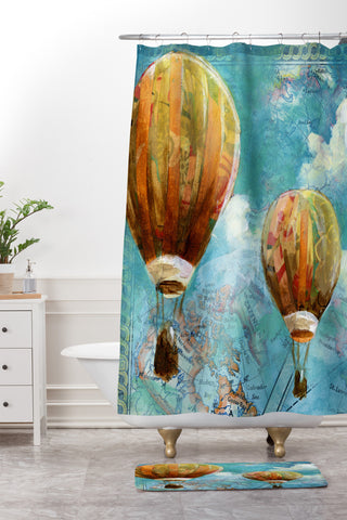 Land Of Lulu Two Balloons Shower Curtain And Mat