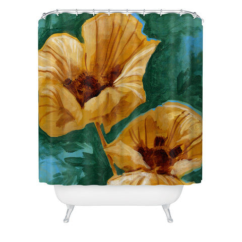 Land Of Lulu Two Flowers Shower Curtain
