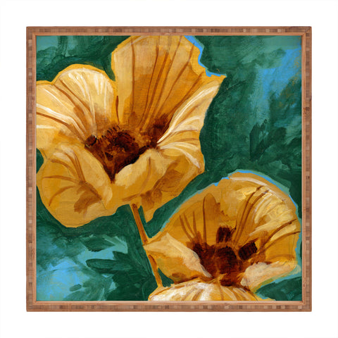 Land Of Lulu Two Flowers Square Tray