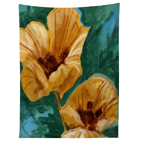 Land Of Lulu Two Flowers Tapestry
