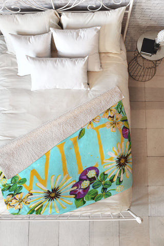 Land Of Lulu Wildflower Fleece Throw Blanket
