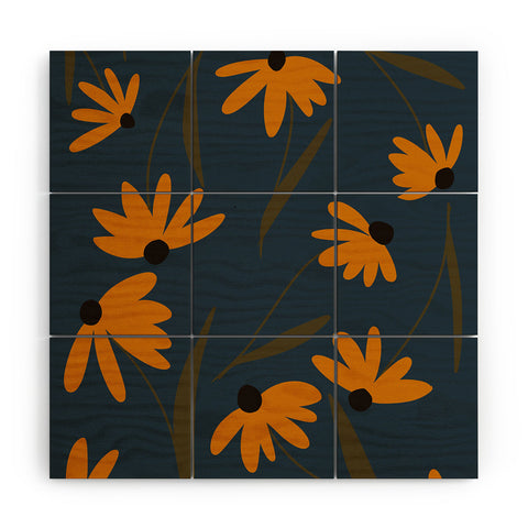 Lane and Lucia Autumn Floral Pattern Wood Wall Mural