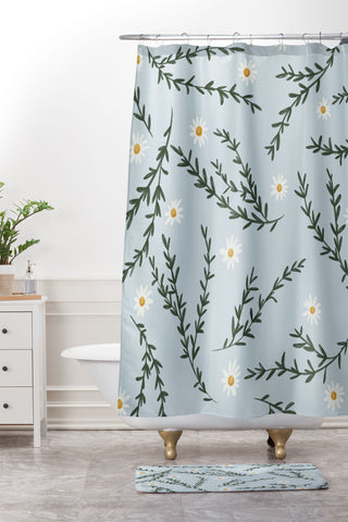 Lane and Lucia Chamomile and Rosemary Shower Curtain And Mat