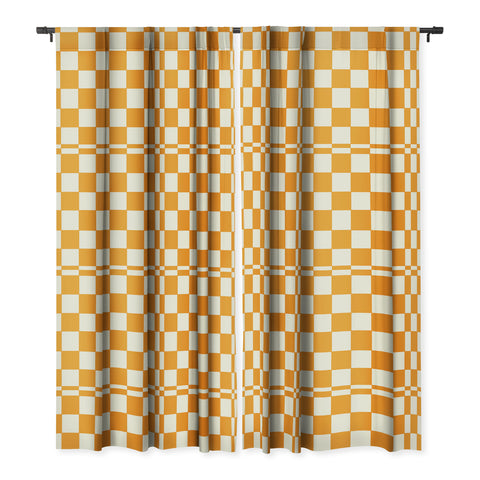 Lane and Lucia Citrus Check Pattern Blackout Window Curtain