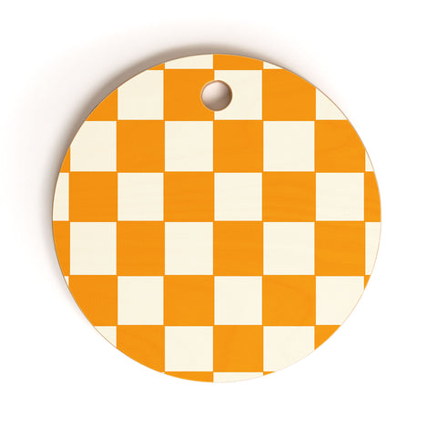 Lane and Lucia Citrus Check Pattern Cutting Board Round