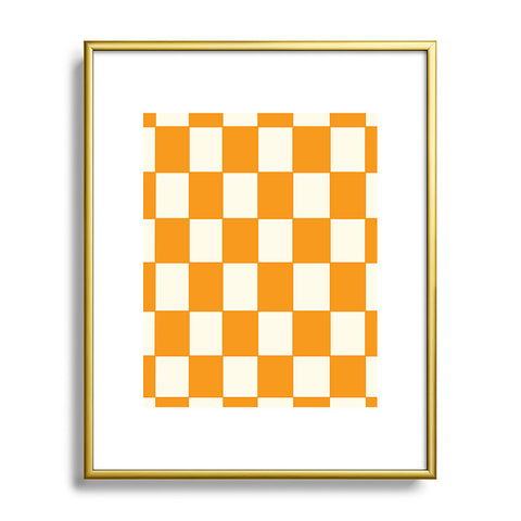 Lane and Lucia Citrus Check Pattern Metal Framed Art Print