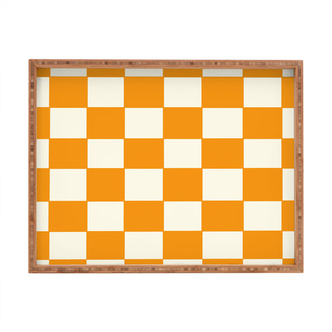 Lane and Lucia Citrus Check Pattern Rectangular Tray