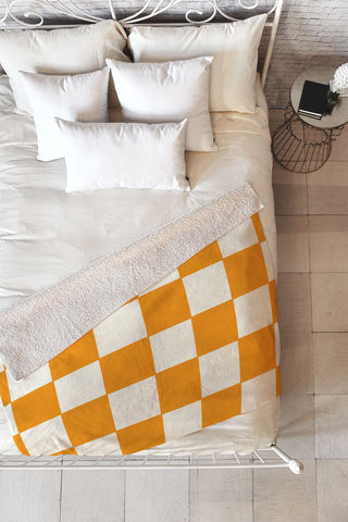 Lane and Lucia Citrus Check Pattern Fleece Throw Blanket