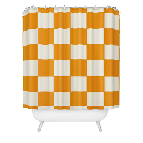 Lane and Lucia Citrus Check Pattern Shower Curtain
