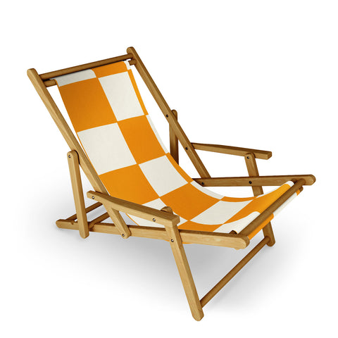 Lane and Lucia Citrus Check Pattern Sling Chair