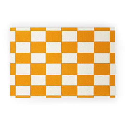 Lane and Lucia Citrus Check Pattern Welcome Mat
