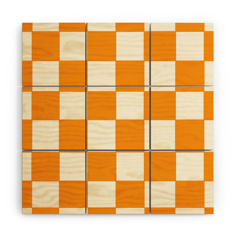 Lane and Lucia Citrus Check Pattern Wood Wall Mural