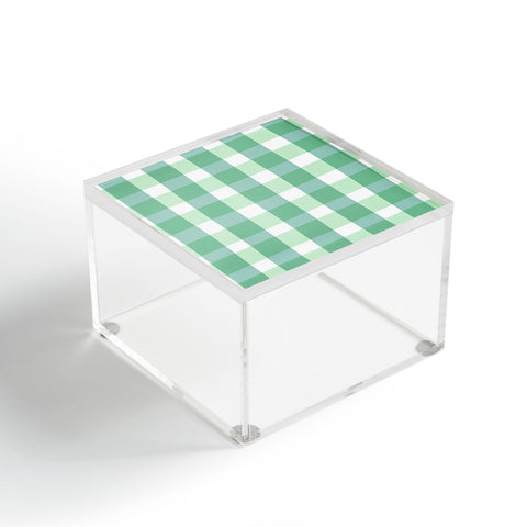 Lane and Lucia Green Gingham Acrylic Box