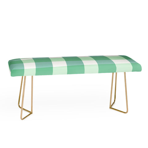 Lane and Lucia Green Gingham Bench