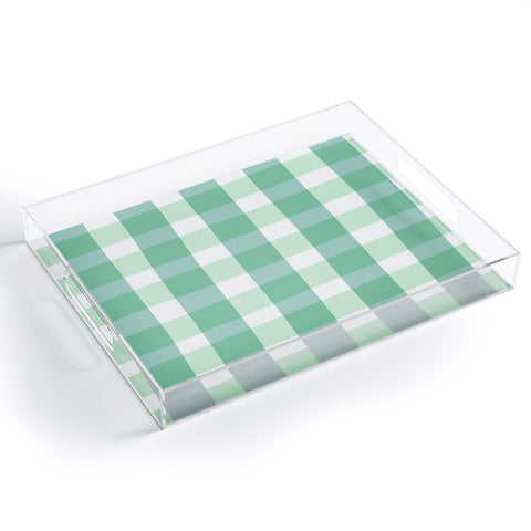 Lane and Lucia Green Gingham Acrylic Tray