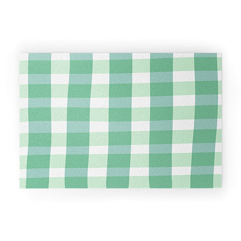 Lane and Lucia Green Gingham Welcome Mat