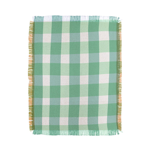 Lane and Lucia Green Gingham Throw Blanket