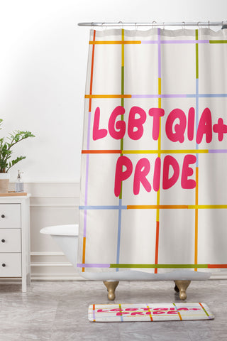 Lane and Lucia LGBTQIA Pride Shower Curtain And Mat