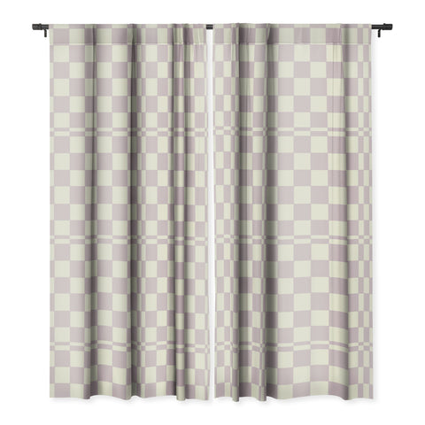 Lane and Lucia Lilac Check Pattern Blackout Window Curtain