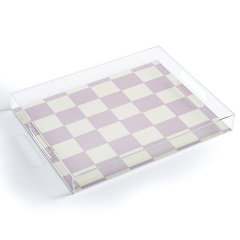 Lane and Lucia Lilac Check Pattern Acrylic Tray