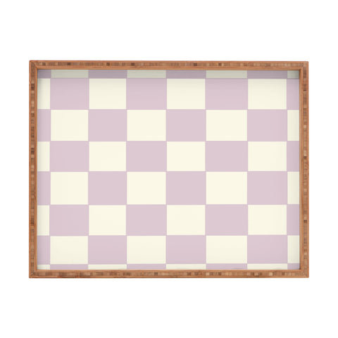 Lane and Lucia Lilac Check Pattern Rectangular Tray