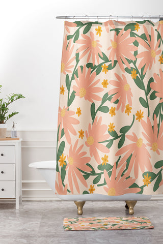 Lane and Lucia Meadow of Autumn Wildflowers Shower Curtain And Mat