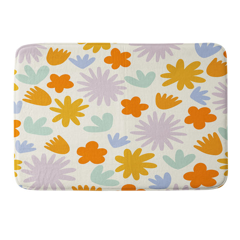 Lane and Lucia Mod Spring Flowers Memory Foam Bath Mat
