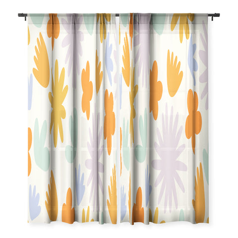 Lane and Lucia Mod Spring Flowers Sheer Non Repeat