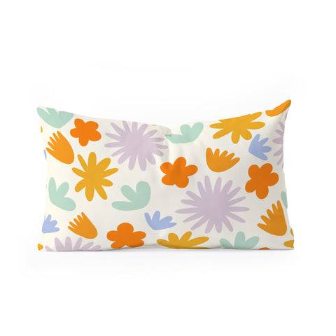 Lane and Lucia Mod Spring Flowers Oblong Throw Pillow