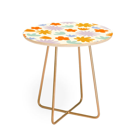 Lane and Lucia Mod Spring Flowers Round Side Table