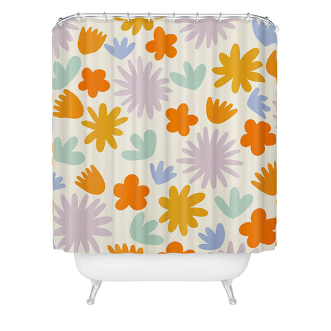 Lane and Lucia Mod Spring Flowers Shower Curtain