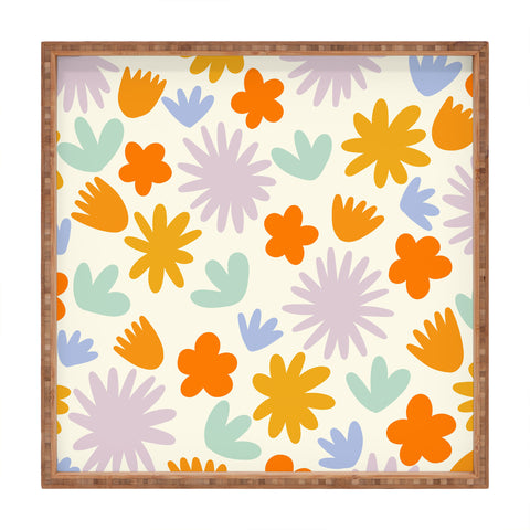 Lane and Lucia Mod Spring Flowers Square Tray