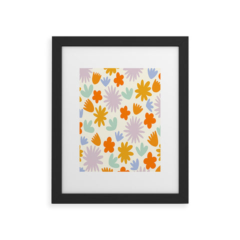 Lane and Lucia Mod Spring Flowers Framed Art Print