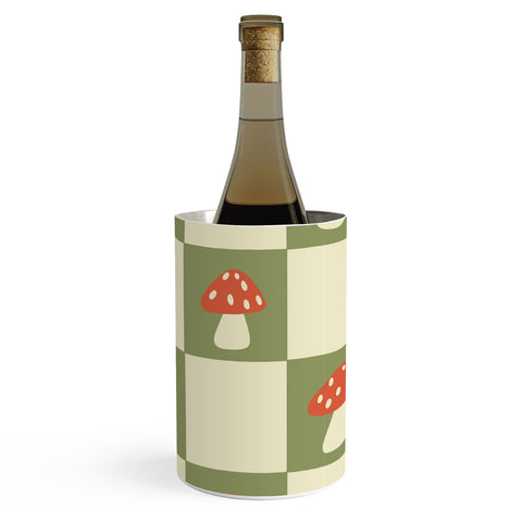 Lane and Lucia Mushroom Checkerboard Pattern Wine Chiller
