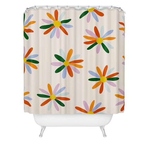 Lane and Lucia Patchwork Daisies Shower Curtain