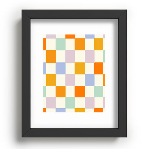 Lane and Lucia Rainbow Check Pattern Recessed Framing Rectangle