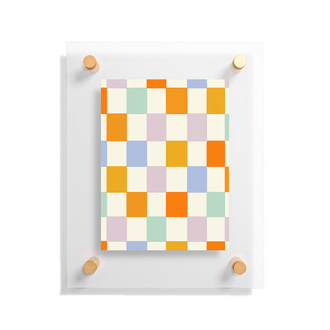 Lane and Lucia Rainbow Check Pattern Floating Acrylic Print