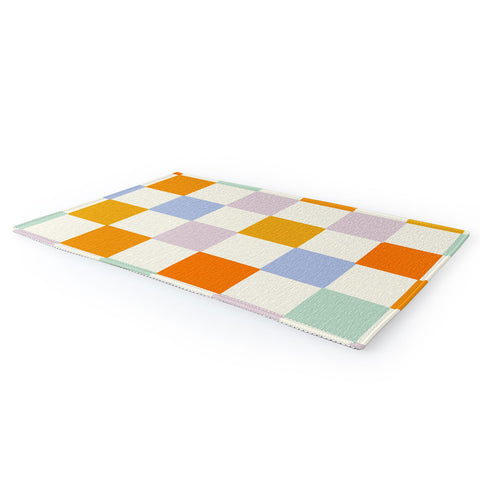 Lane and Lucia Rainbow Check Pattern Area Rug