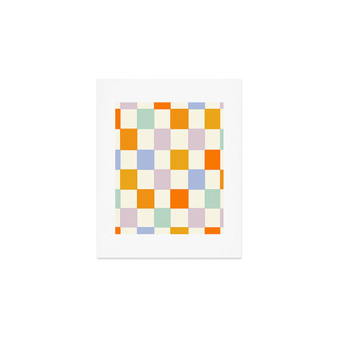 Lane and Lucia Rainbow Check Pattern Art Print